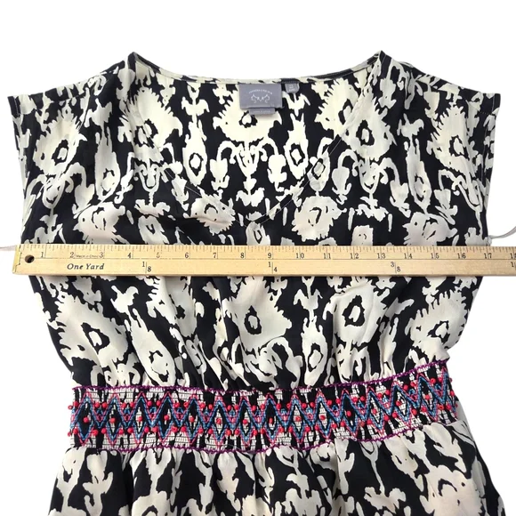 Anthropologie Vanessa Virginia Silk Maxi Dress Womens 2 Red Black Eclectic Artsy - Picture 8 of 12